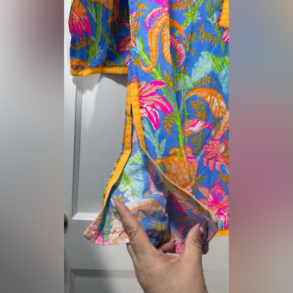 Gretchen Scott Designs Woman’s Multicolor Tropical Tunic 100% Cotton - Picture 3 of 5
